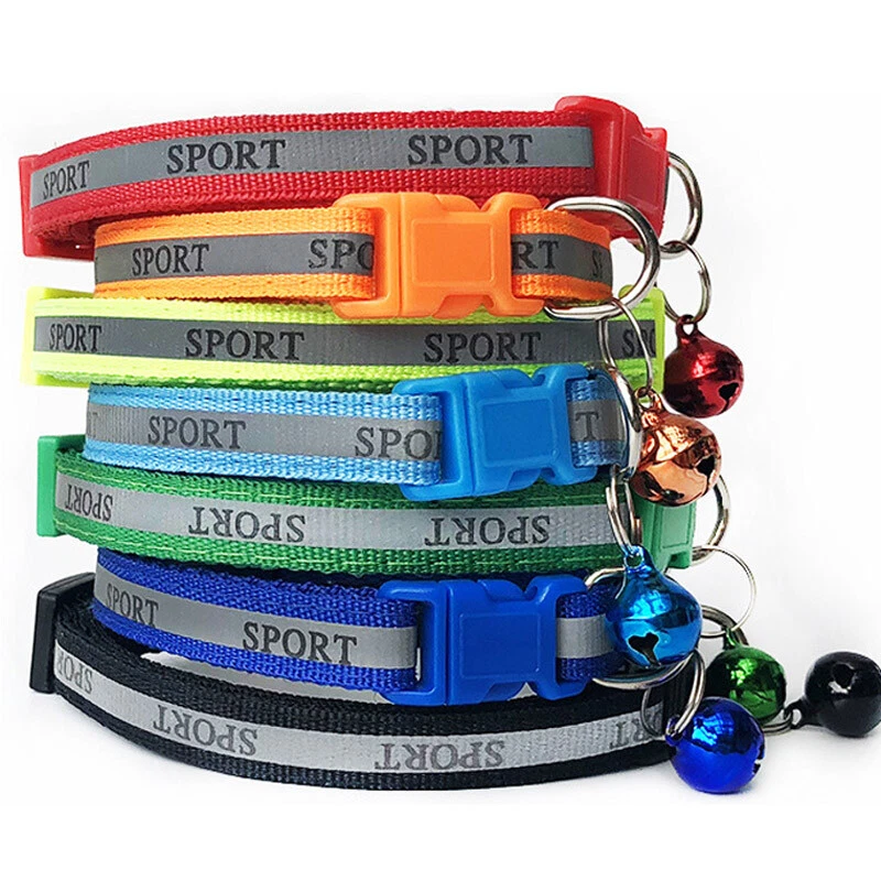 Reflective Nylon Cat Collar With Bell For kitten Small Dog Puppy Pet Adjustable/ - Image 2 of 4