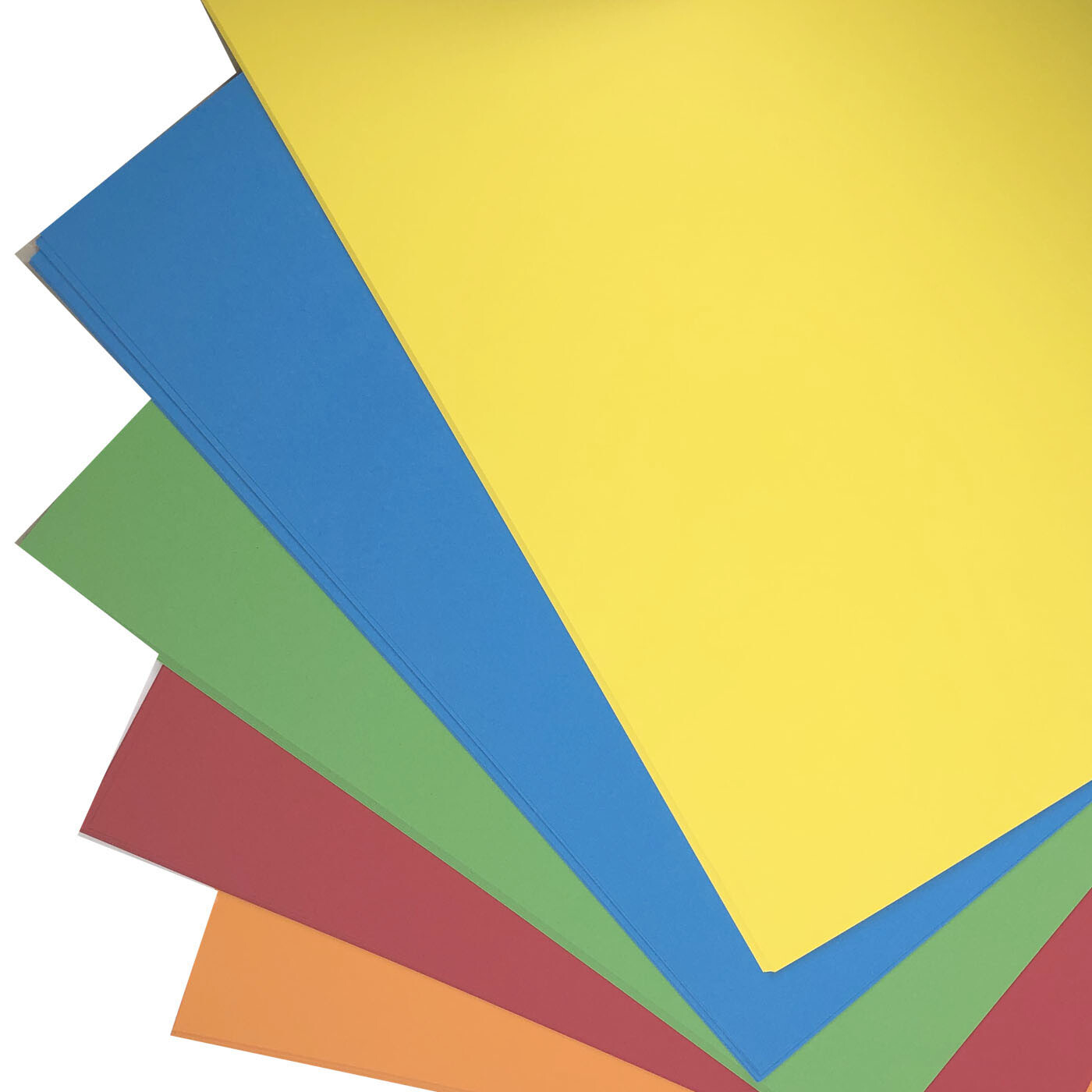 Bright A2 Card  Coloured Assorted Colours 25 Sheets Large card 180gsm 5 Colours