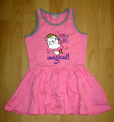 Pummel Einhorn Kleid Gr. 98-104, 110-116, 122-128, 134-140 Rosa Pummeleinhorn