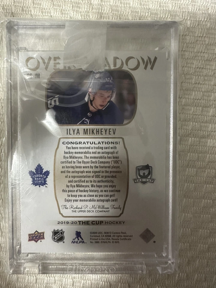 2019-20 UD The Cup Overshadow Ilya Mikheyev Rookie /55 - OS-IM (RPA) - Image 2 of 2