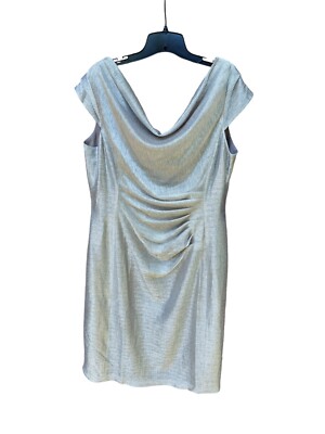 New Tahari by Arthur Levine Dress Size 18 Silver Gold Shimmer NWT $158 
