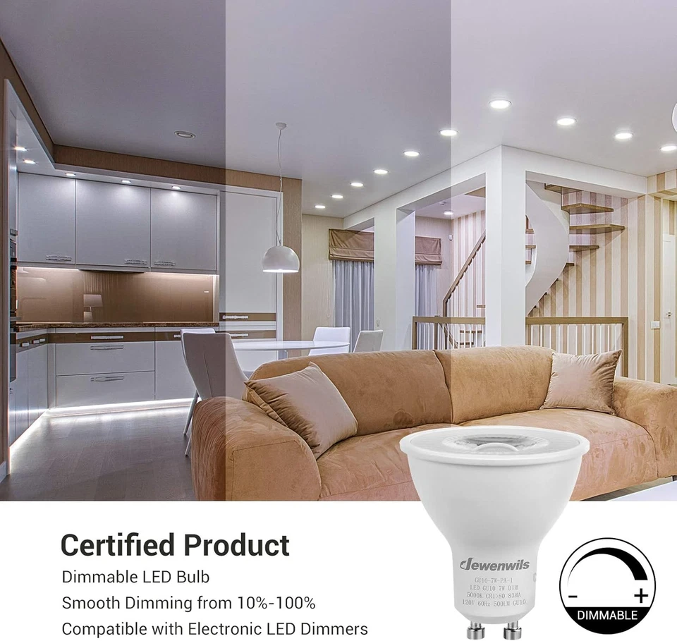 6-Pack GU10 LED Dimmable Bulb, 500LM, 5000K Daylight Track Lighting B - Image 3 of 4