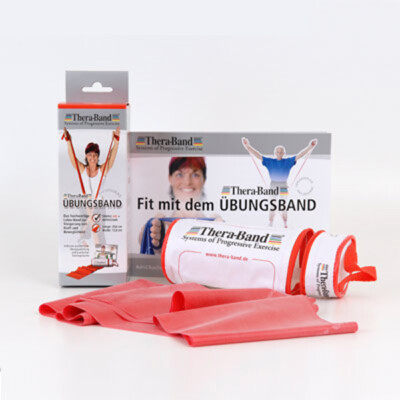 Thera-Band  2,5m ROT Mittel Stark in der Zippbox + Übungsanleitung THERABAND