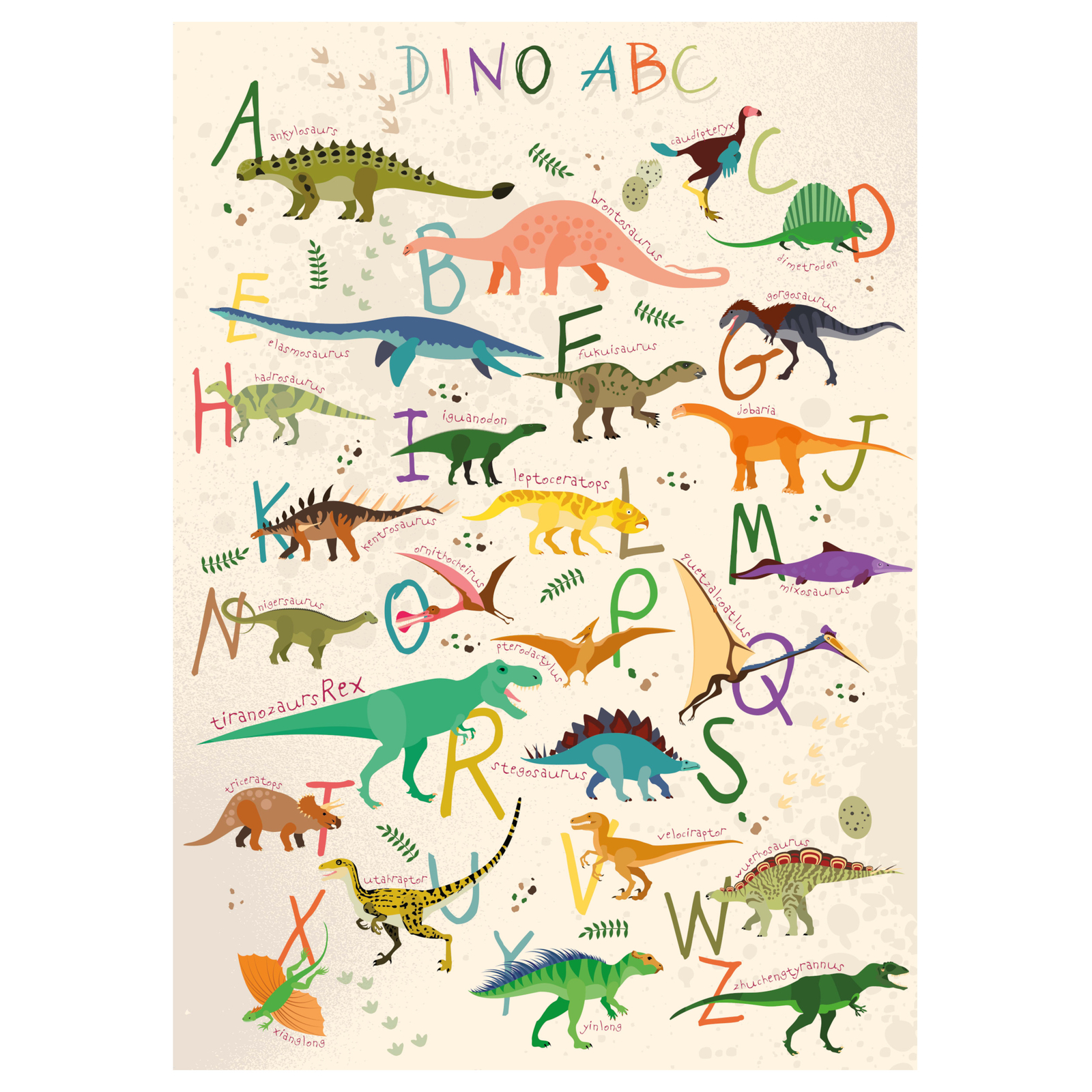 Poster educativo Dinosauro ABC per bambini XXL foto 6