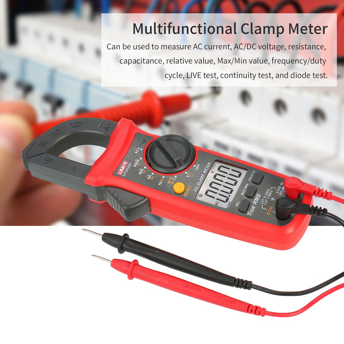 MISURATORE MORSEtto Digitale Uni-t UT202A+ &ndash; 600a AC/DC &ndash; MULTIMETRO Professionale