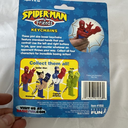 Spider-Man Punching Keychain Orig Packaging New 2004 Vintage - Picture 2 of 3