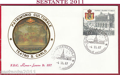 ITALY FDC ROME LUXOR NAPLES TEATRO S. SAN CARLO 1987 CANCEL TORINO Z639