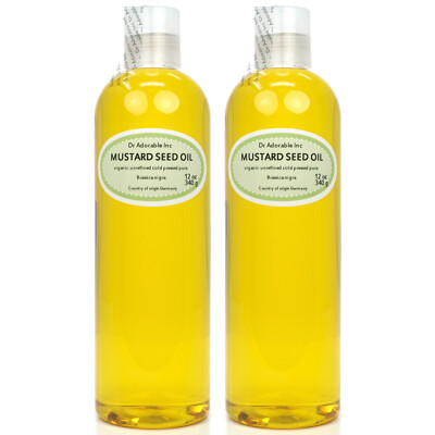 MUSTARD SEED OIL COLD PRESSED UNREFINED ORGANIC PURE BY DR.ADORABLE 2 OZ -GALLON