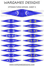28mm Ottoman Turks Sipahis Flags  Lance Pennants - Sheet 3