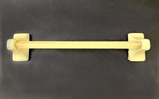 Vintage Ceramic Towel Bar Holder Rail Wall Mount Yellow Gold Dust Speckle 1970s