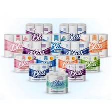 40 x Bliss Essence Scented Luxury Quilted 2Ply Bathroom Toilet Tissue Paper Roll