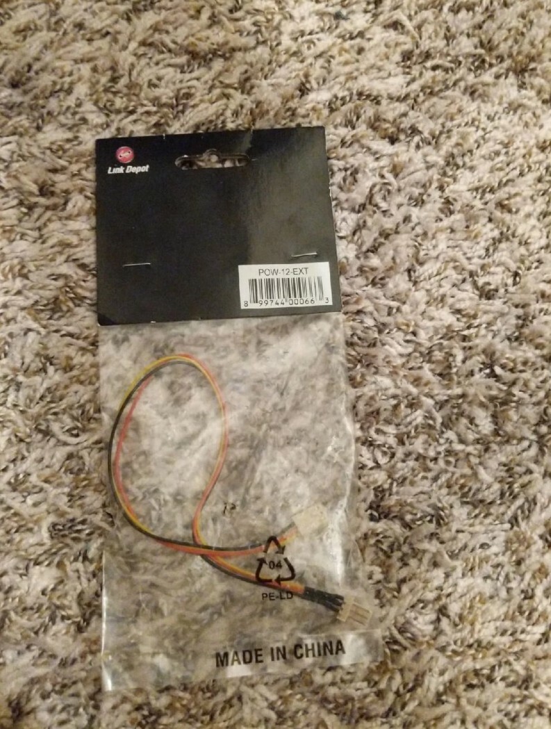 Link Depot 12'' 3-Pin Extension Cable