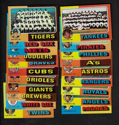 1975 Topps Baseball - TEAM CHECKLISTS  ''You Pick'' - Clean & Unmarked - w/photos!