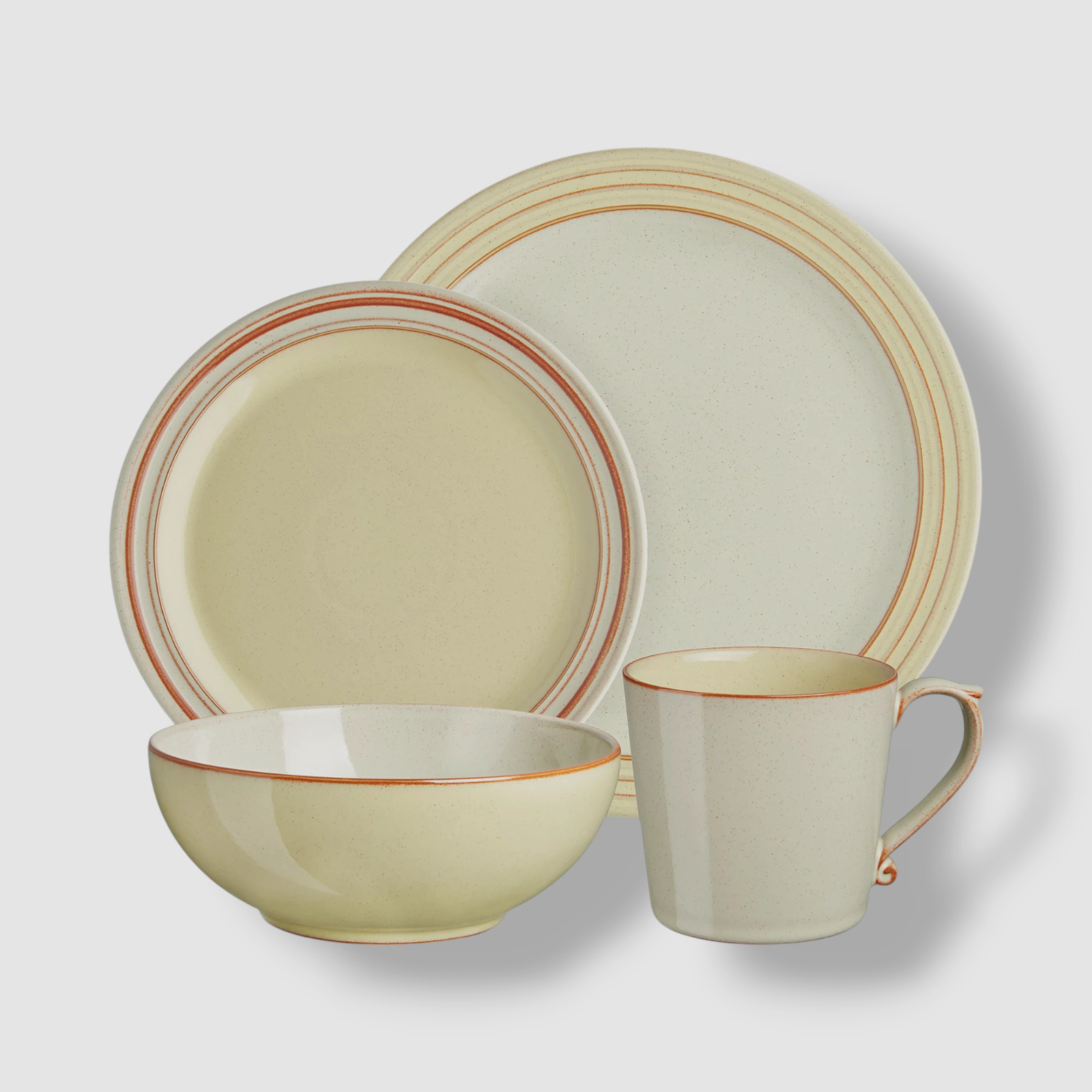Denby Beige Heritage Veranda 4-Piece Place Setting Dinnerware Set.