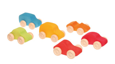 Grimm's 09310  6 Autos bunt aus Holz Grimms Ab 1 Jahr + BONUS