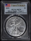 2021 $1 American Silver Eagle PCGS MS 70 | First Strike | Type 1
