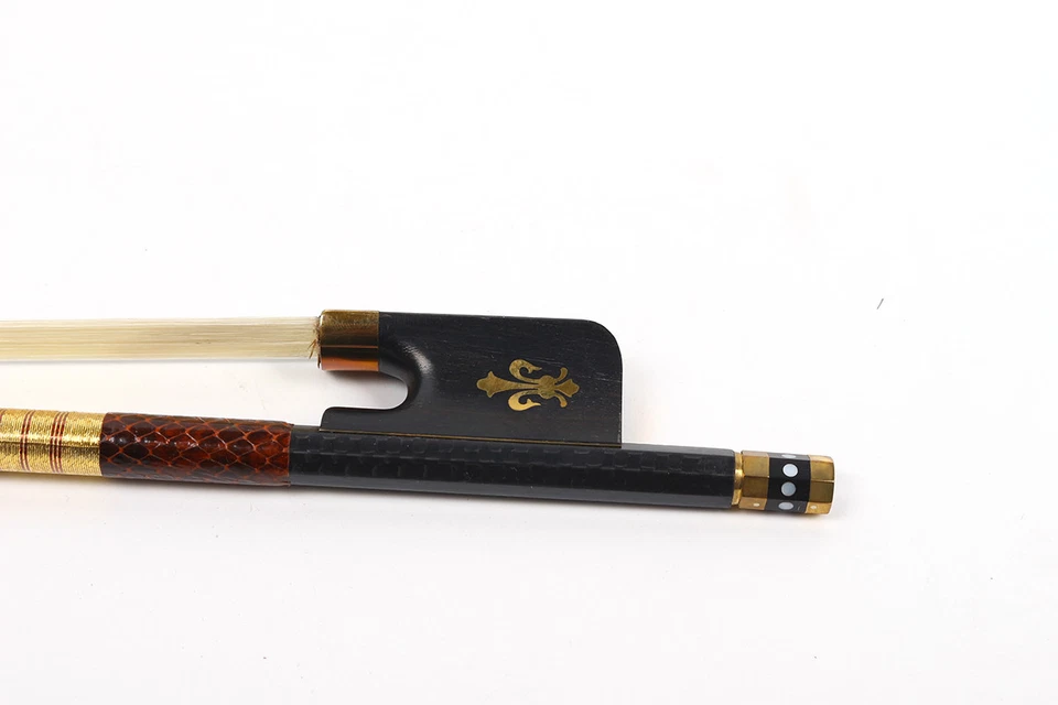 16inch Viola Bow Plaid Carbon Fiber Ebony Frog Natural Bow Hair - Image 4 of 4