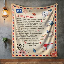 Personalized Blanket, To My Mom Blanket, Christmas Gift, Mom Gift, Message Blank