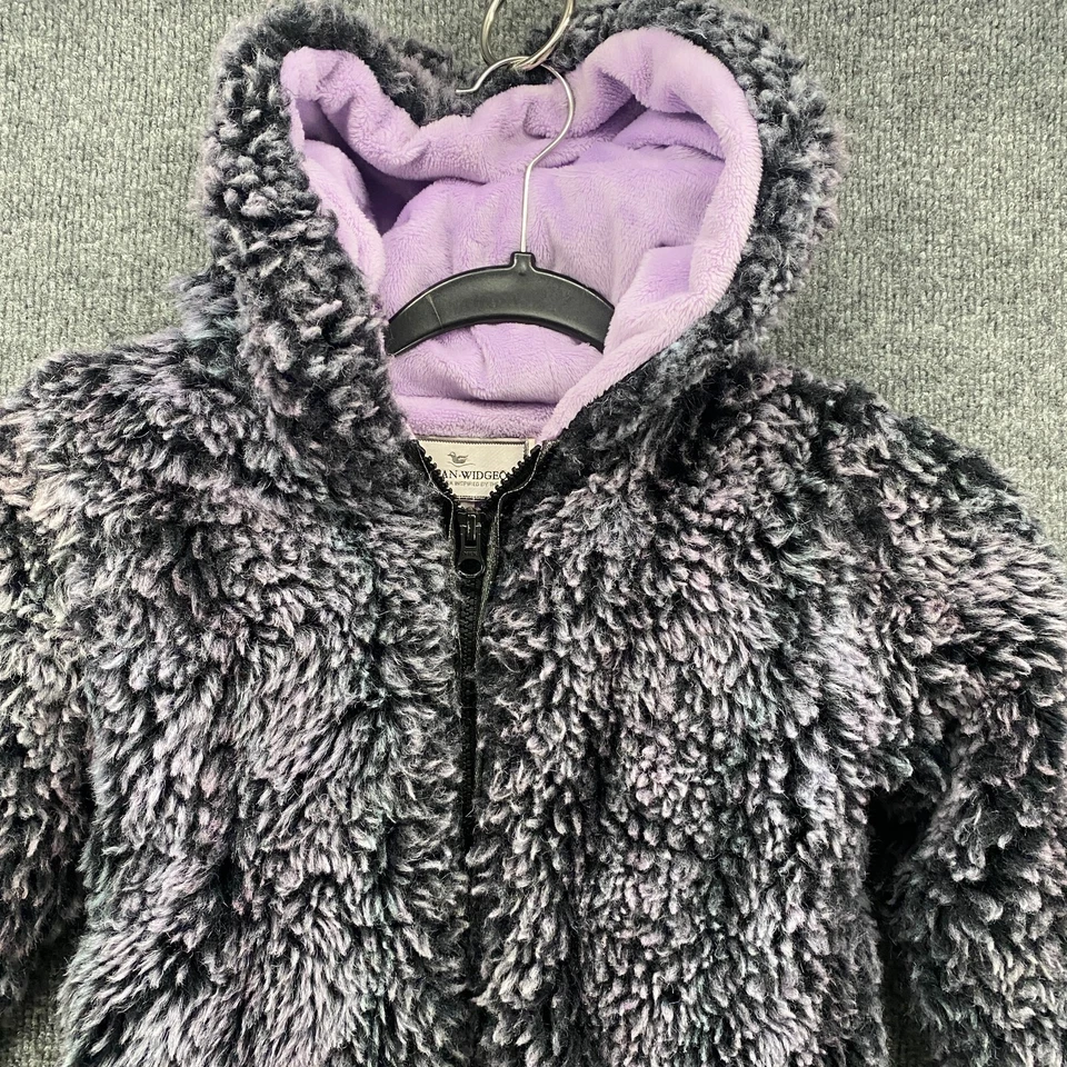 Abrigo American Widgeon Niño 6 Piel Sintética Púrpura Negro Cremallera Completa Sudadera con Capucha Chaqueta Exterior Foto 2 de 4