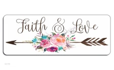 60 Pcs Faith and Love Floral Arrow Wedding Favors Labels Scrapbook Stickers
