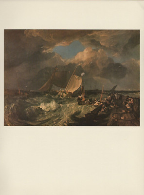 1976 Vintage TURNER ''CALAIS PIER w/ POISSARDS'' TIPPED COLOR Art Print Lithograph