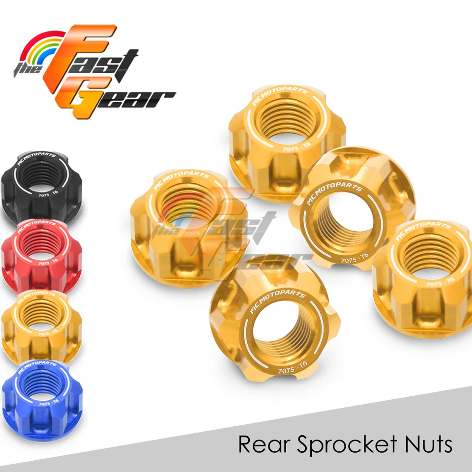 Tuerca de piñón trasera de aluminio DORADA para Honda VT600 C Shadow 92-02 01 00 99 98 97 Foto 4 de 4