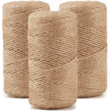 984 FT Natural Jute Twine, 3Ply Thin Ribbon Hemp Twine for Gardening, Plant, Gif