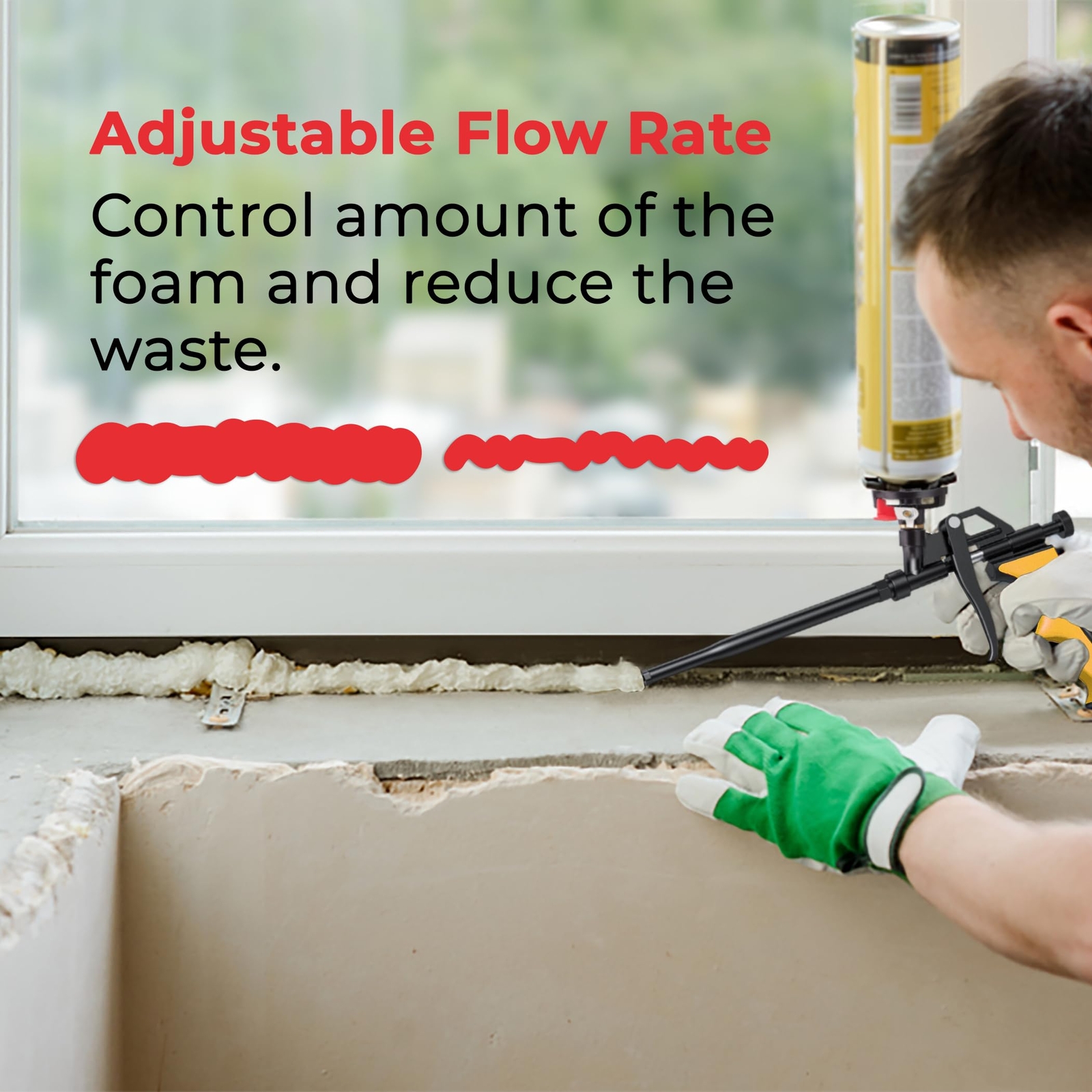 Wolline Spray Foam Gun Insulation 2 x Foam Gun / 4 Nozzle Foam Spray Gun Tefl...