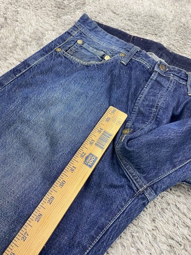 EVISU Genes Jeans Men 36x33 Baggy Button Fly Grudge Skater Hip Hop Japan Indigo - Picture 7 of 12