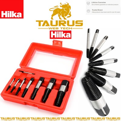 #ad 8Pc HILKA Stud Screw Extractor 4 5 6 7 10 13 19 24mm DIY Removing Studs 3 26mm GBP 12.95