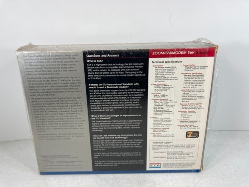 Zoom Fax Modem 56k Dual Mode Modem Card Open Box 2919-00-00L Y2K Ready! - Picture 10 of 12
