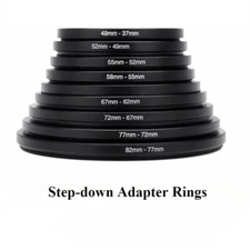 Camera Lens Set Up Rings 9 Pack Set Step-down Rings Kit for Lens Filter Adapter