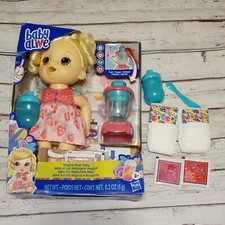 Baby Alive Magical Mixer Blonde Baby Doll Strawberry Shake Blender Accessories