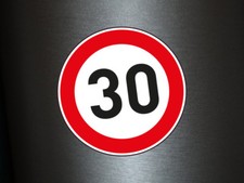 1 x Aufkleber Zulässige Höchstgeschwindigkeit 30 km/h LIMIT Tempo Autobahn NEU