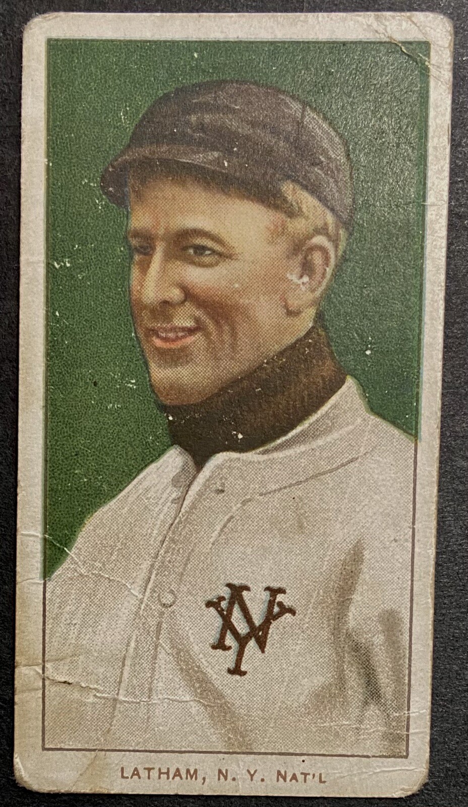 1909-11 T206 Arlie Latham Piedmont Tobacco Card 350-460 (# 25) New York Nat’L