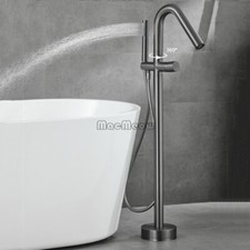 Bathroom Freestanding Bathtub Tap Filler Floor Mounted Handheld Shower Mixer Tap
