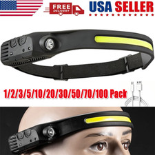 COB LED Headlamp USB Rechargeable Headlight T...