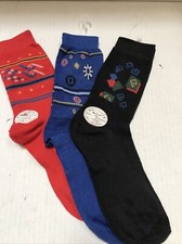 3 Pairs Women's Junior's Roll Earth Multi-Colored Socks Size 6-8 7-PO-7 