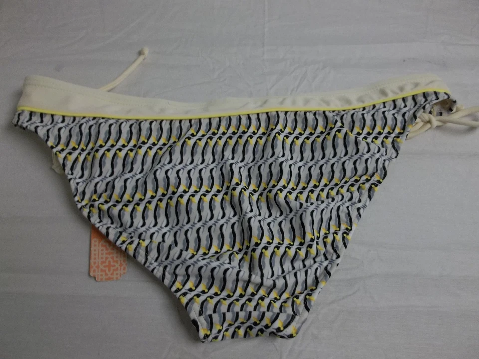 Gianni Bini GB L 大号 Happy Feet 象牙色 黄色 全新 女式 侧领带 比基尼下装 — 第 3/3 张图片