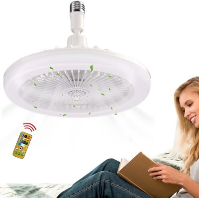 Deckenventilator mit Licht und Fernbedienung LED Deckenleuchte Fan 30W E27 Lampe