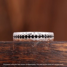 Black Onyx Eternity Band Ring 925 Sterling Silver Women Ring Wedding Gift Ring