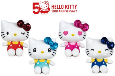 Hello Kitty Stofftier Glitzerschleife 17cm Plüschtier Kuscheltier Katze weich  