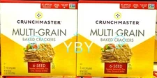 2 Packs Crunchmaster Multi-Grain 6 Seed Baked Crackers 28 oz Each Pack