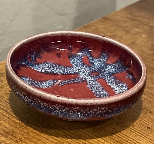 2017 Whitefish Pottery Montana Vase Bowl Miniature Red Blue 2.5" - Picture 7 of 8