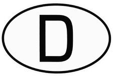 Deutschland D-Schild Kennzeichen D Schild Aufkleber 13,5 x 9 cm HR Art. 367.342