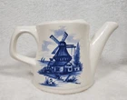 Vintage McCoy Pottery Blue Holland Windmill Small Pitcher 721