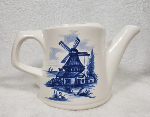 Vintage McCoy Pottery Blue Holland Windmill Small Pitcher 721