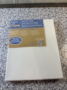 NEW, SEALED 2 PK Artist's Loft Value Pack Canvas 8" x 10" 