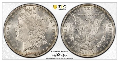 1880-O Morgan Silver Dollar $1 PCGS MS62