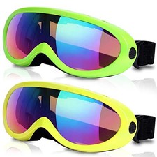 Ski Goggles, Pack of 2, Snowboard Goggles for Kids, Boys Girls, Youth, Men